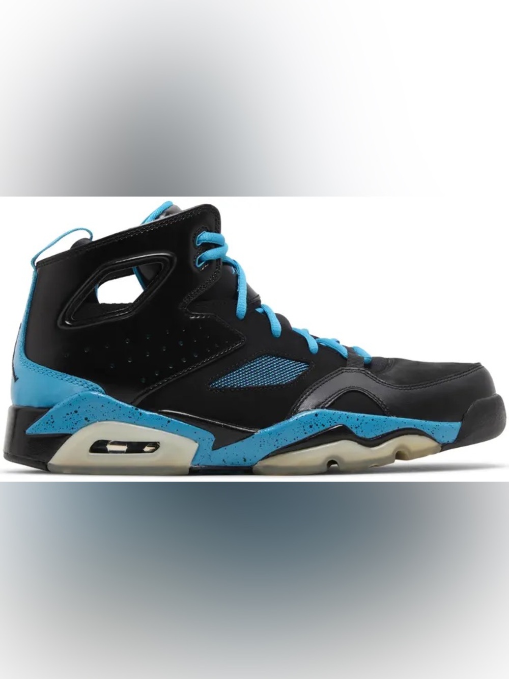 Jordan Black and Teal Men's Athletic Mid-Top Sneakers